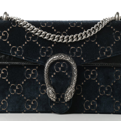 Gucci Velvet Skipper GG Monogram Small Dionysus Shoulder Bag Blue Beige Black 8 of 14