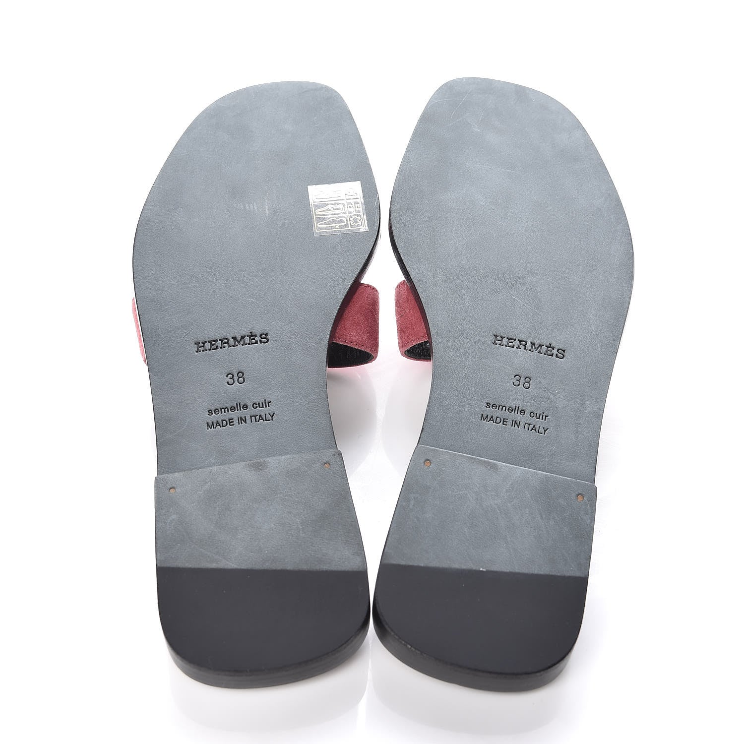 Hermes Suede Goatskin Oran Sandals 38 Rose De Venice 5 of 8