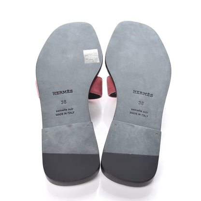 Hermes Suede Goatskin Oran Sandals 38 Rose De Venice 5 of 8