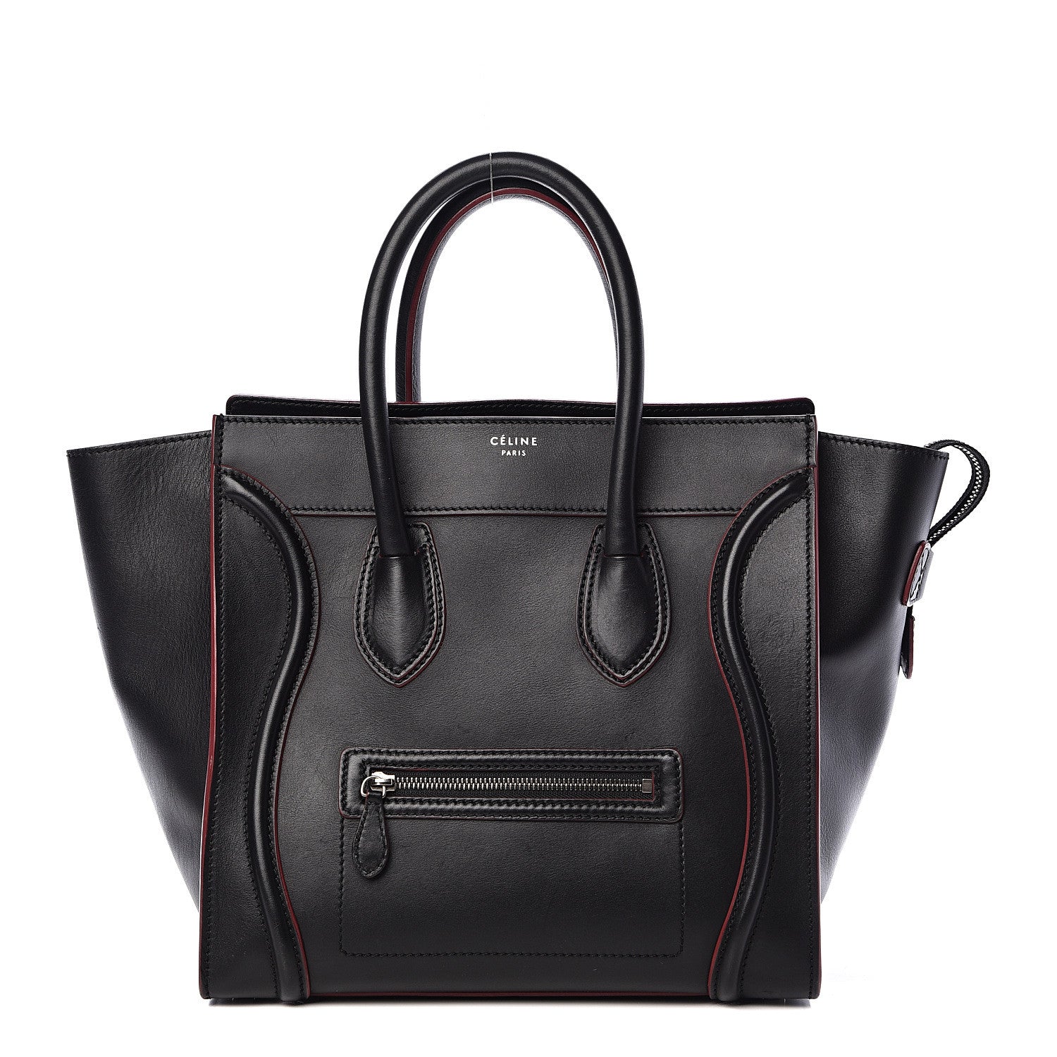 Celine Smooth Calfskin Mini Luggage Black Pink Trim 1 of 23