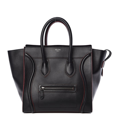 Celine Smooth Calfskin Mini Luggage Black Pink Trim 1 of 23