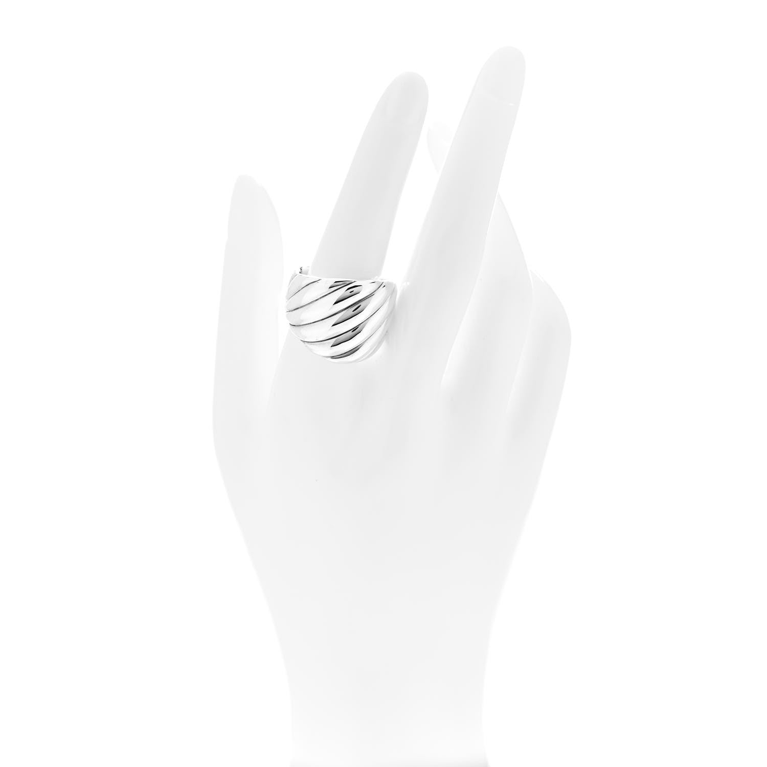 David Yurman Sterling Silver Sculpted Cable Ring 57 8 2 of 4