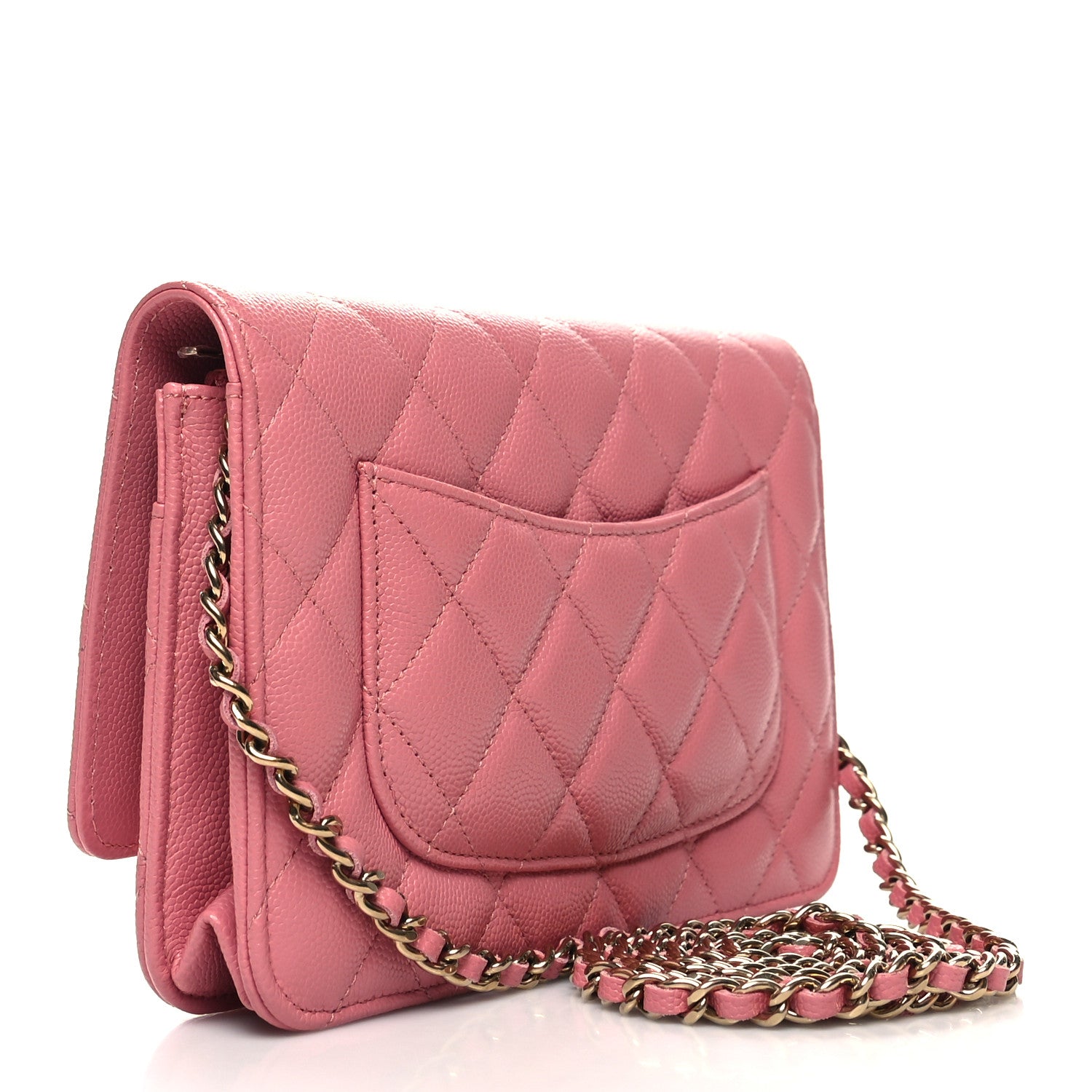 Chanel Caviar Quilted Wallet on Chain WOC Pink 3 of 11