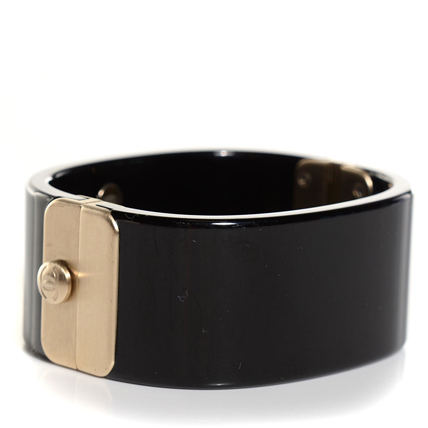 Resin Baguette Crystal CC Cuff Black