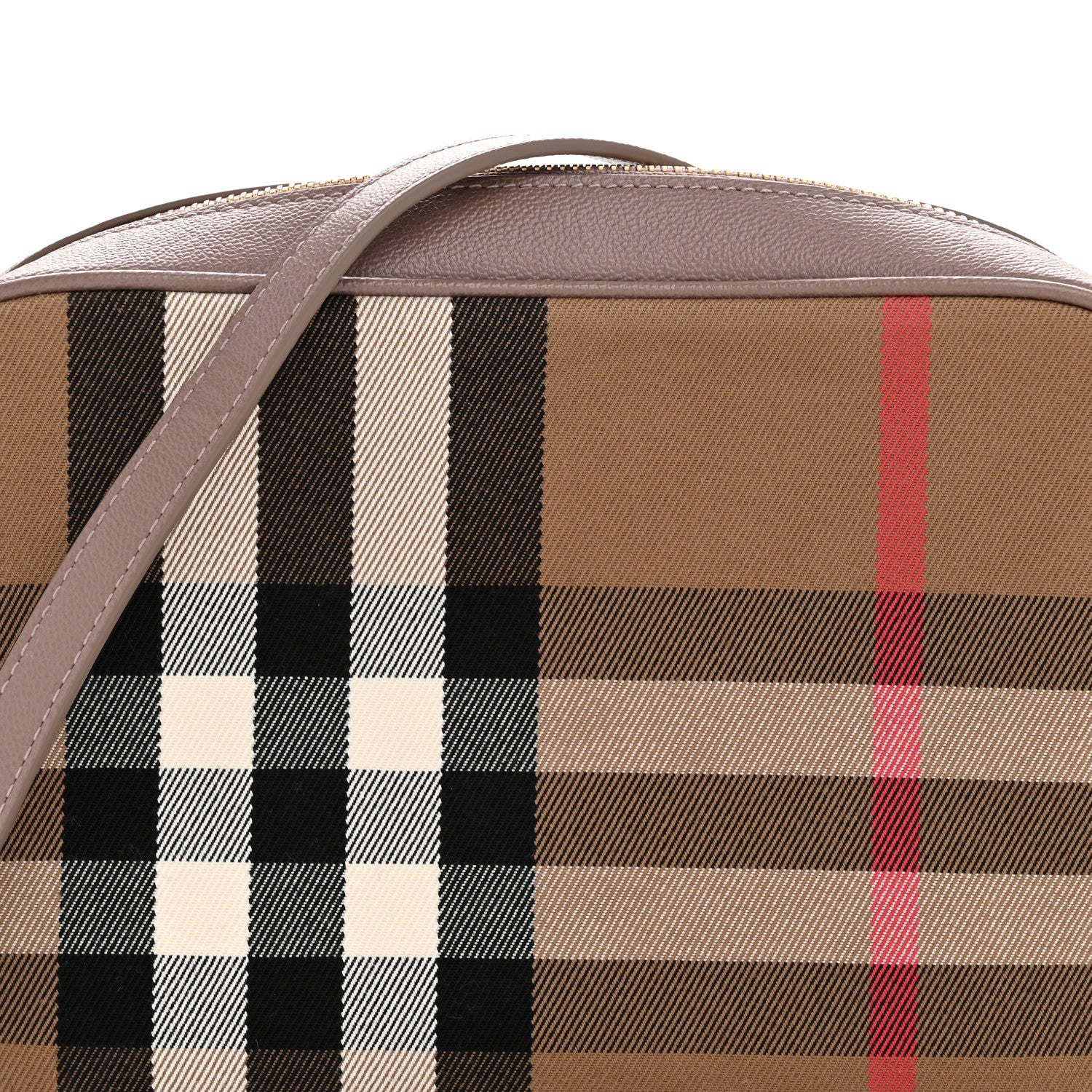 Burberry Calfskin House Check Large Camera Bag Grey Mink 9 of 11