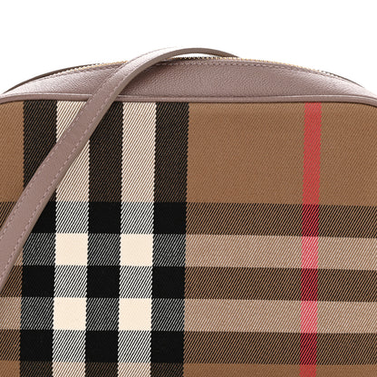 Burberry Calfskin House Check Large Camera Bag Grey Mink 9 of 11