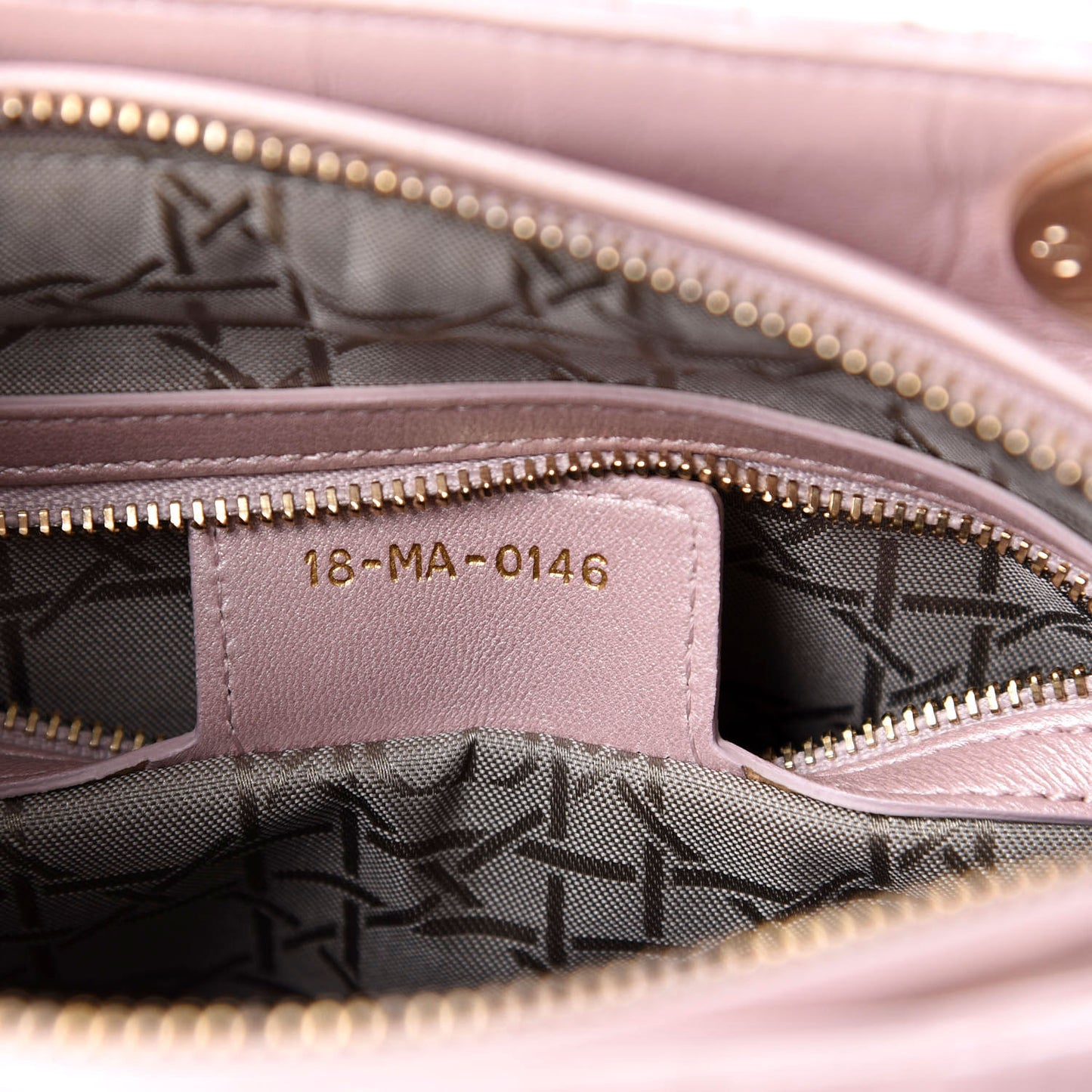 Pearly Lambskin Cannage Medium Lady Dior Lotus
