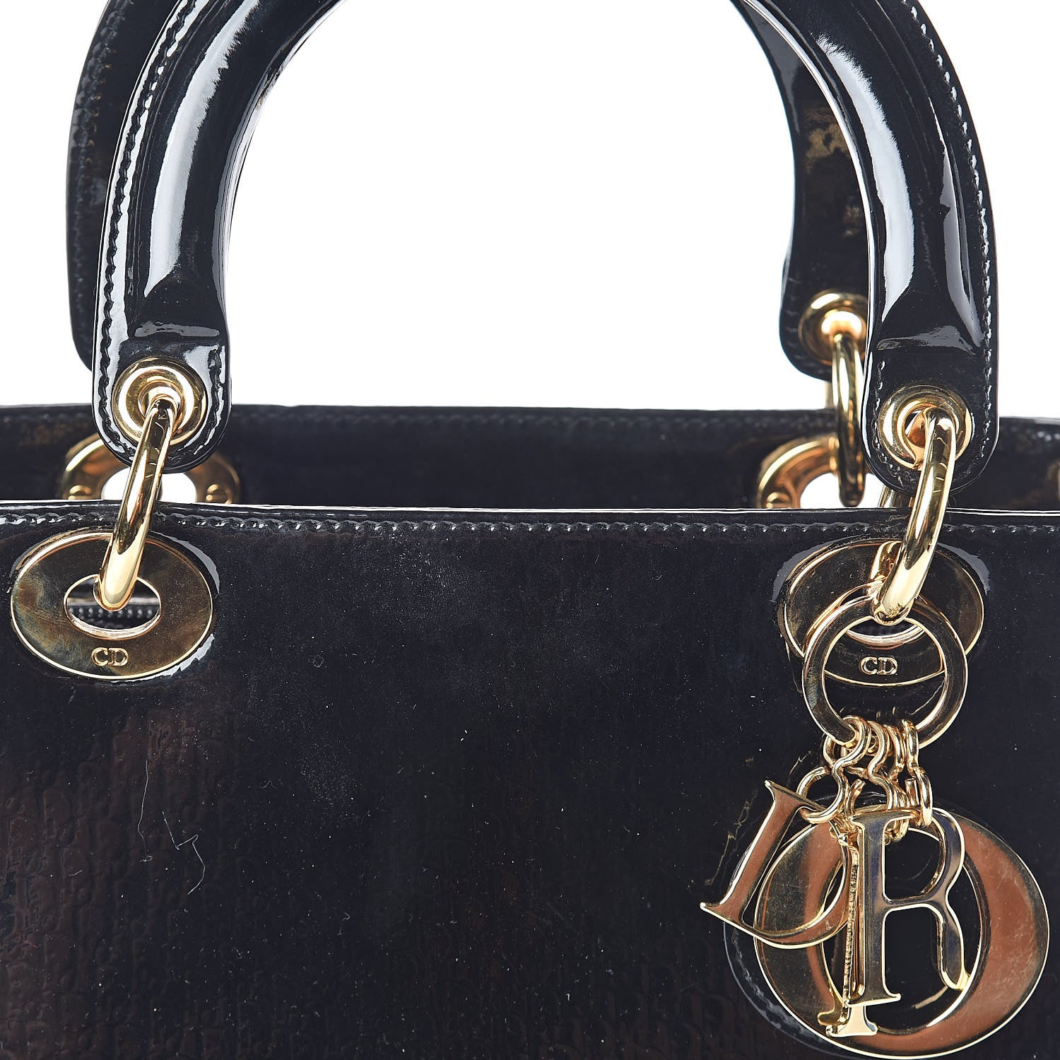 Christian Dior Patent Diorissimo Medium Lady Dior Black 7 of 9