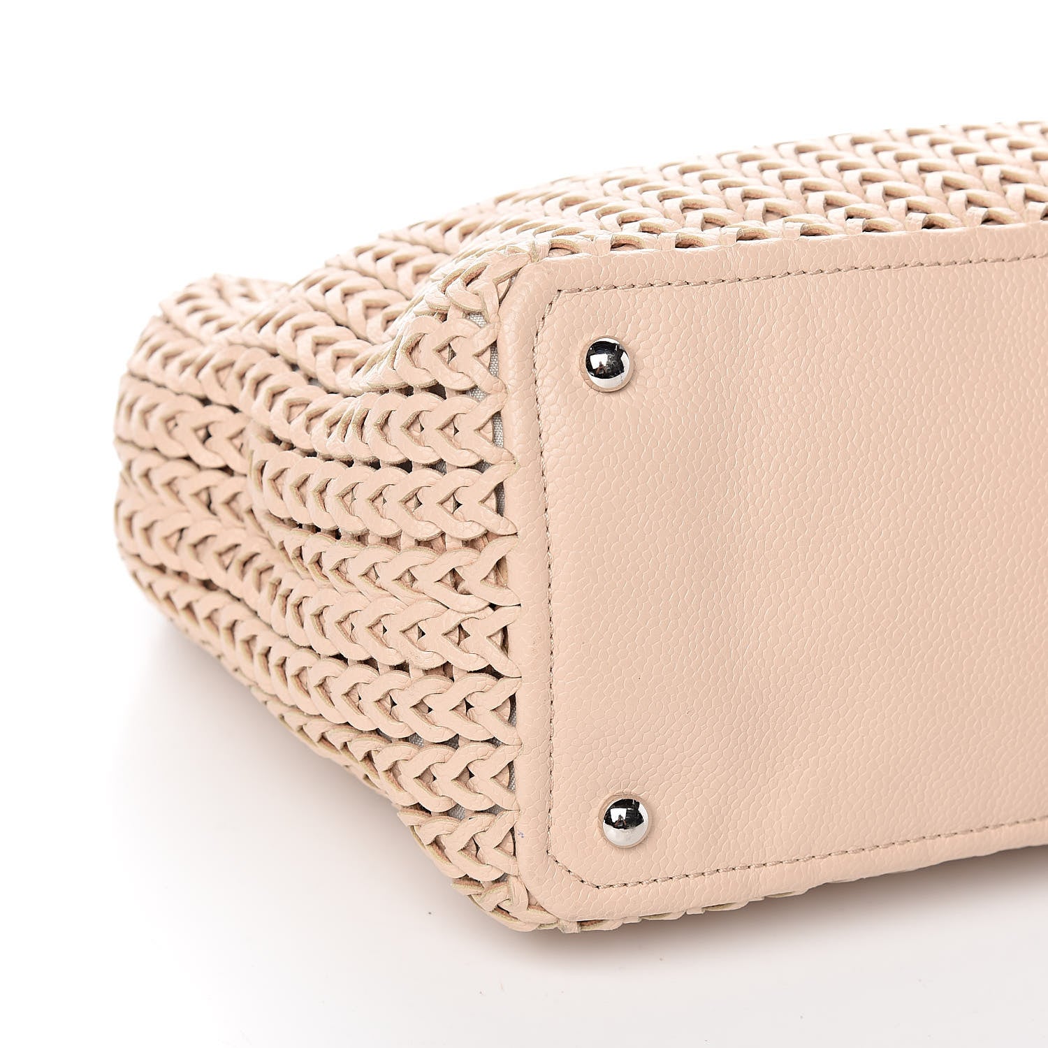 Chanel Calfskin Small Braided CC Tote Beige 8 of 10