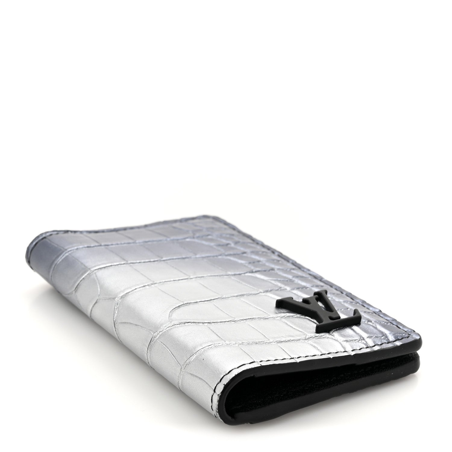 Louis Vuitton Metallic Alligator Pocket Organizer Silver Multicolor 4 of 7
