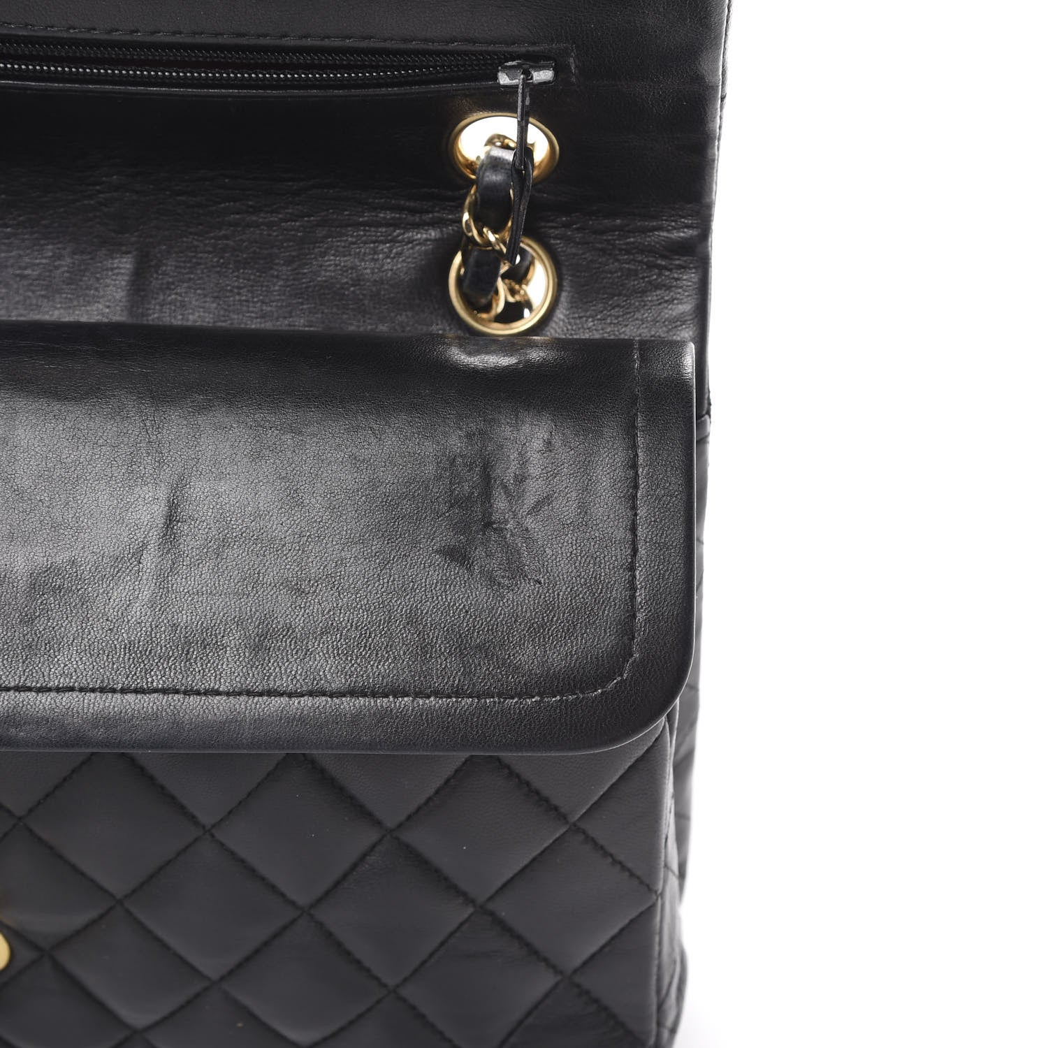 Chanel Lambskin Quilted Medium Double Flap Black 16 of 22