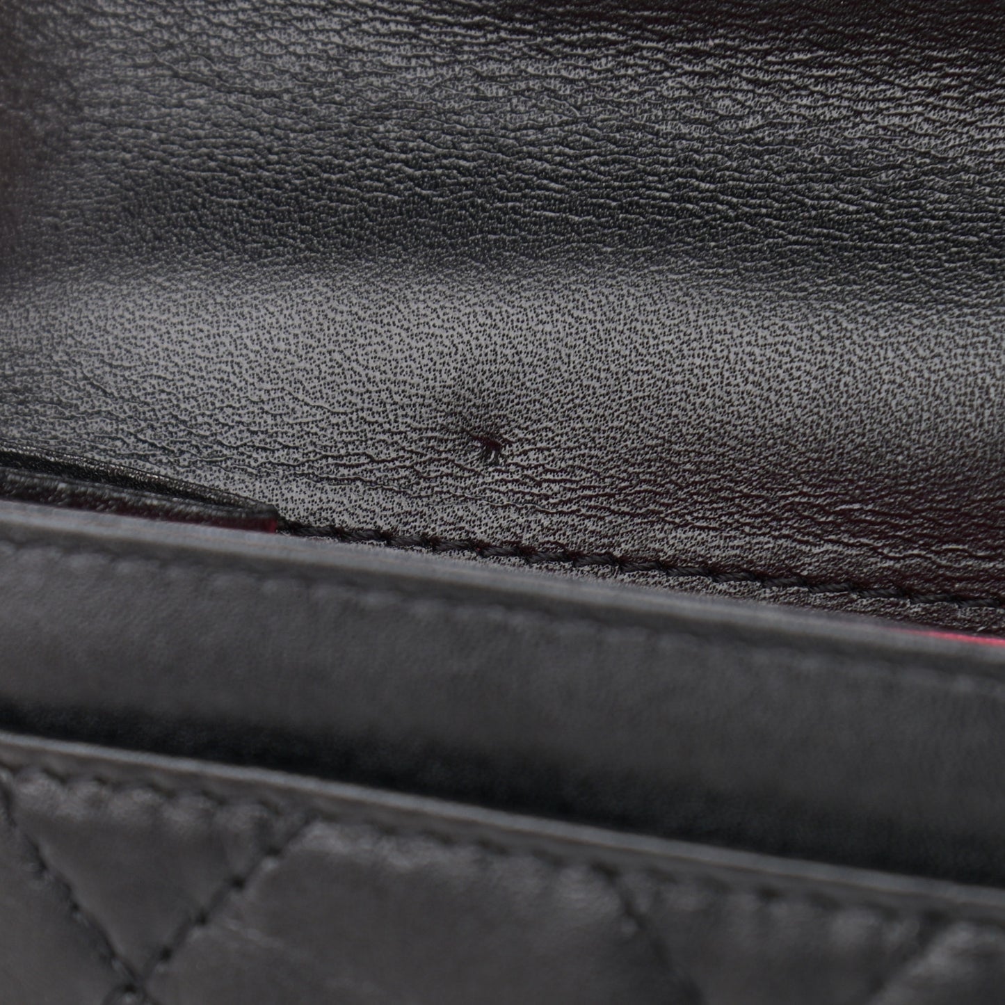 Calfskin Quilted Cambon Flap Wallet Black White