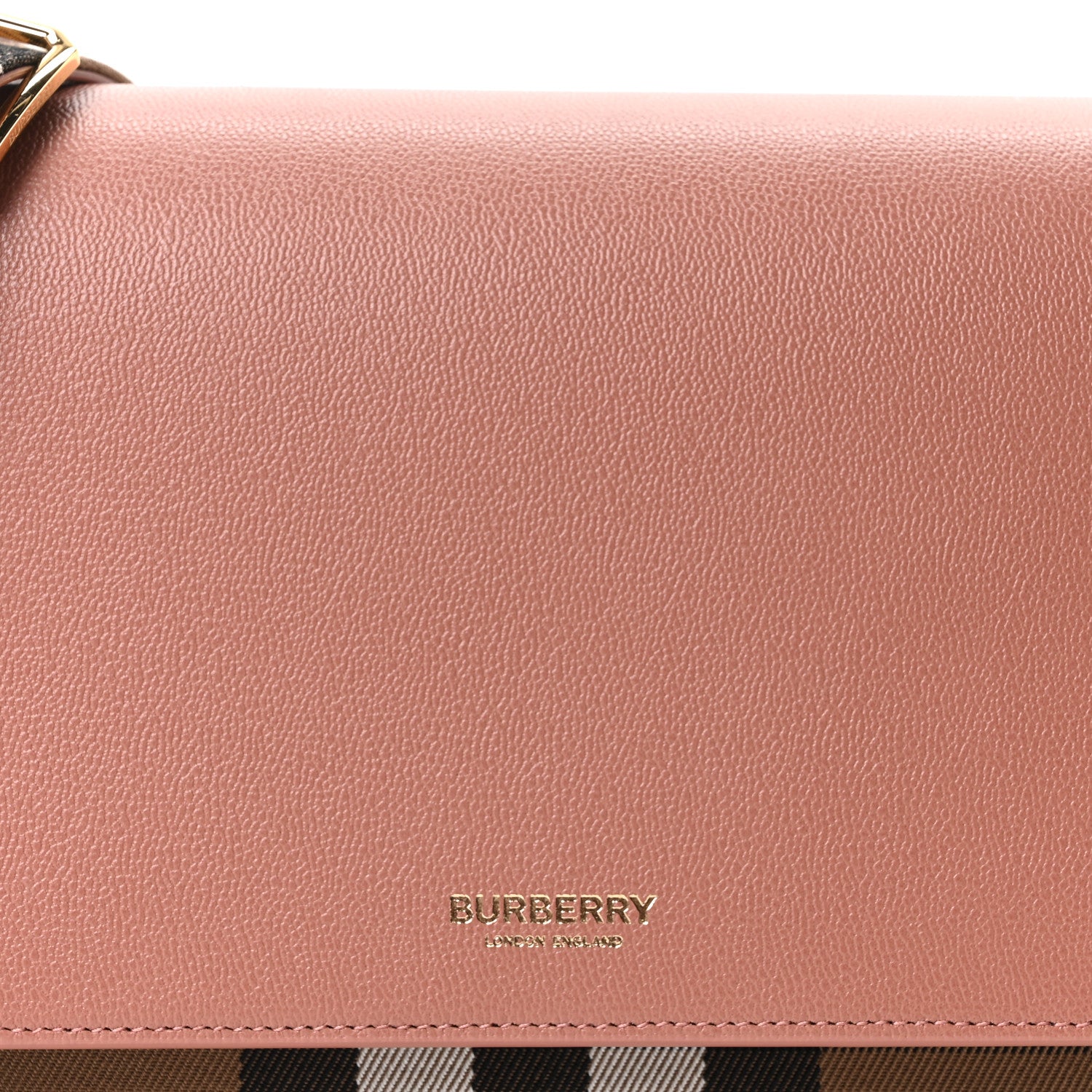 Burberry Derby Calfskin House Check Mackford Crossbody Bag Dark Rosewood 8 of 10