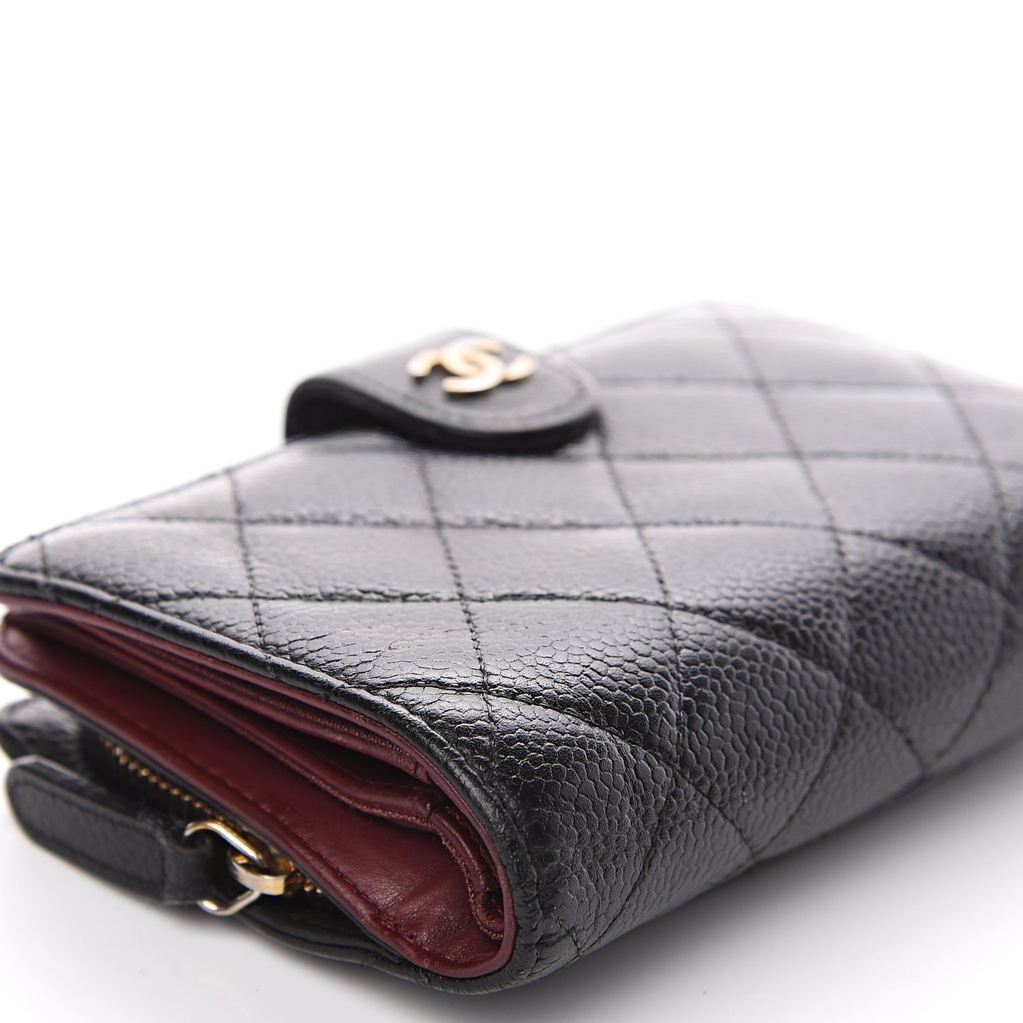 Caviar Quilted CC French Wallet Black