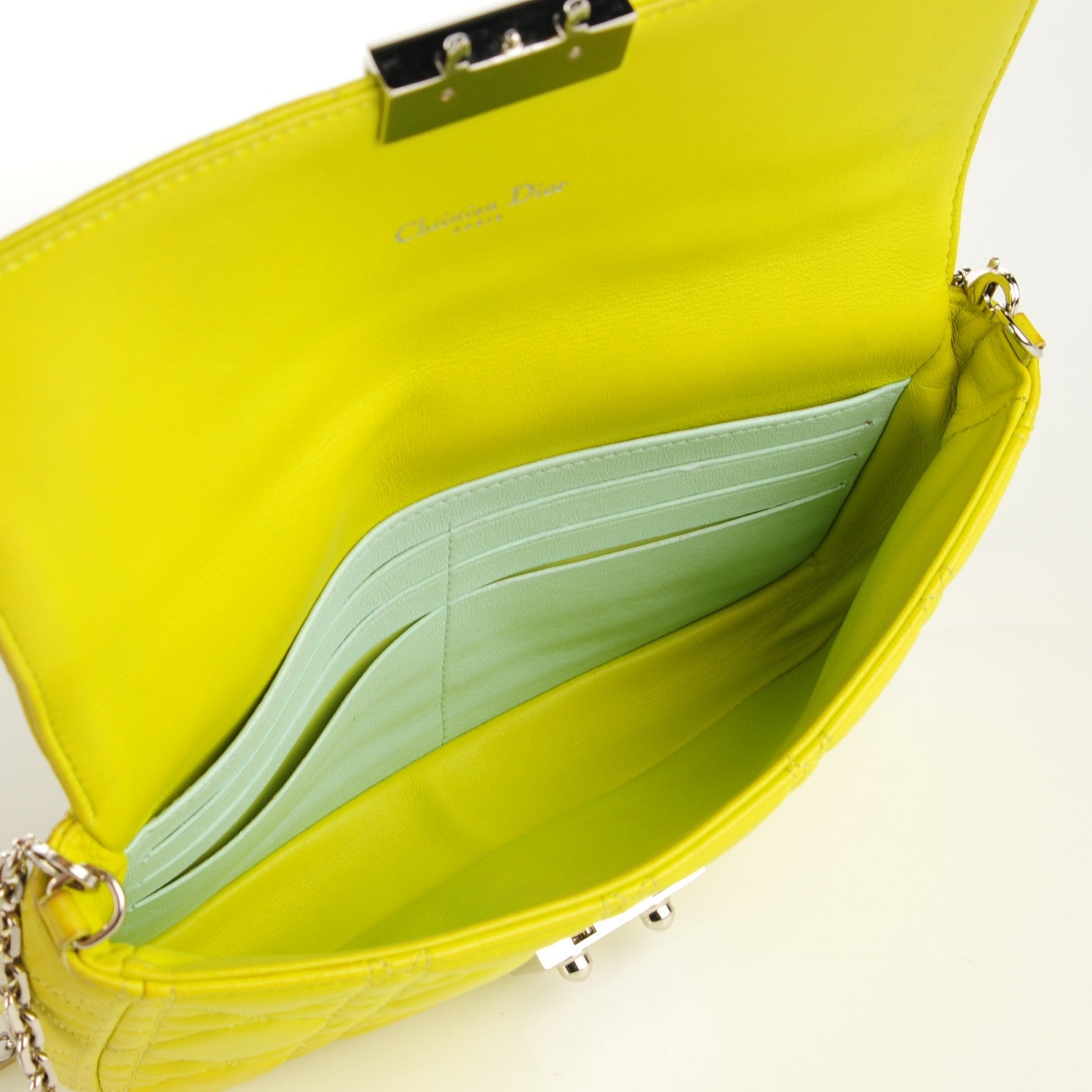 Christian Dior Lambskin Cannage Miss Dior Promenade Pouch Vert Acide 7 of 7