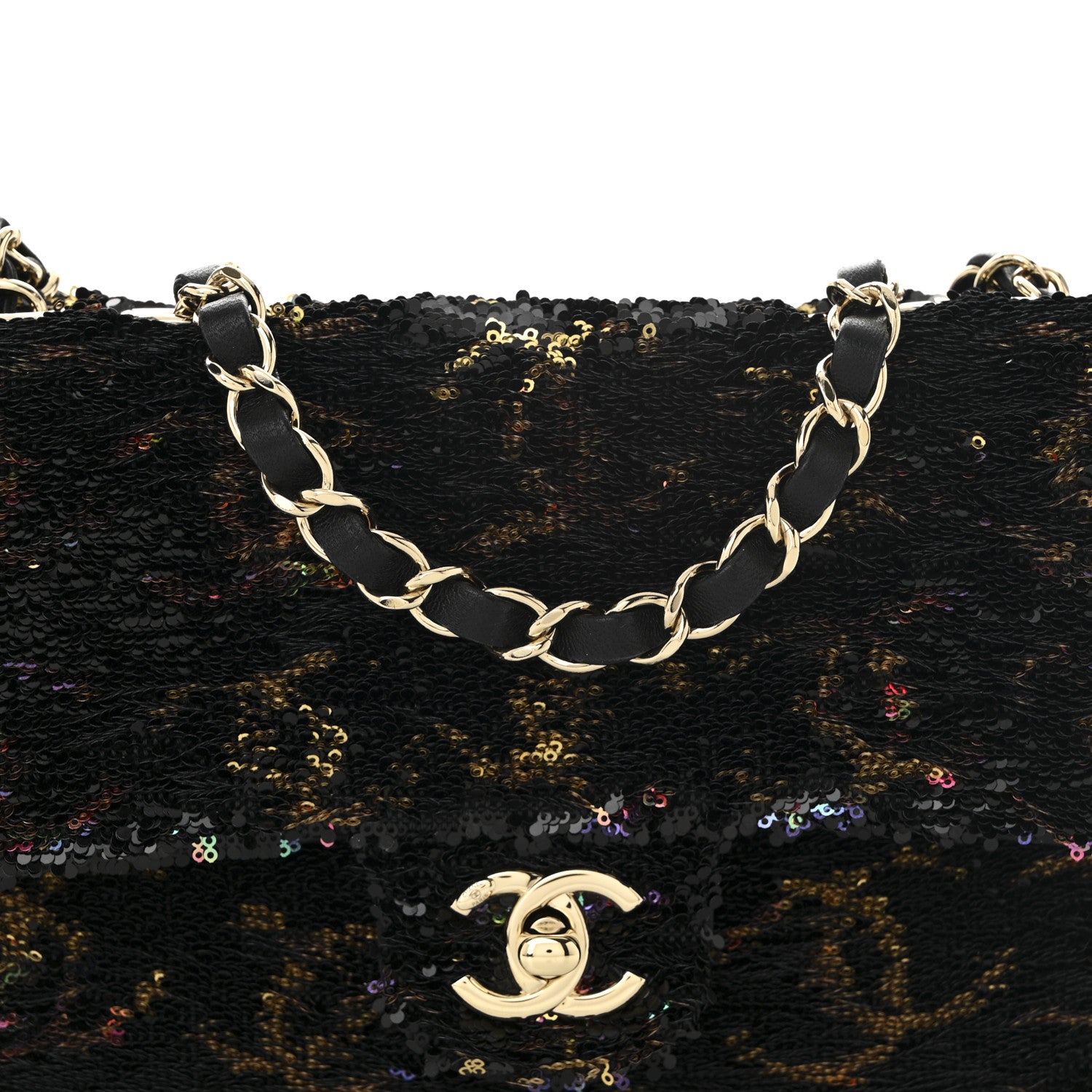 Chanel Sequin CC Small Single Flap Black Multicolor 8 of 10