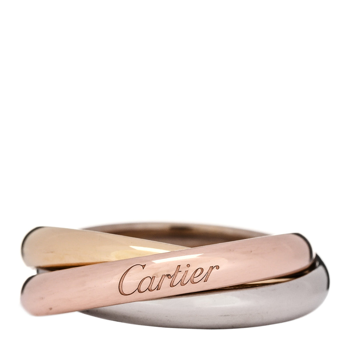 Cartier 18K Pink Yellow White Gold Classic Trinity Ring 55 7.25 1 of 5