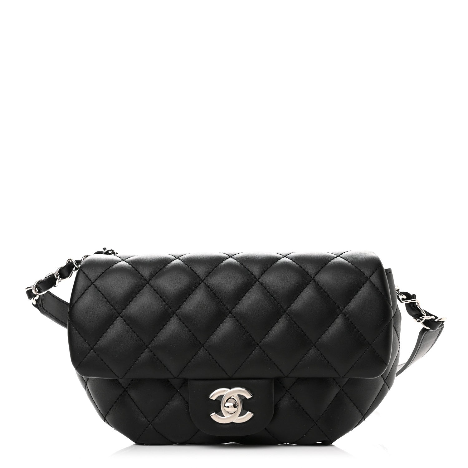 Chanel Calfskin Quilted CC Uniform Flap Belt Bag Black 1 of 12