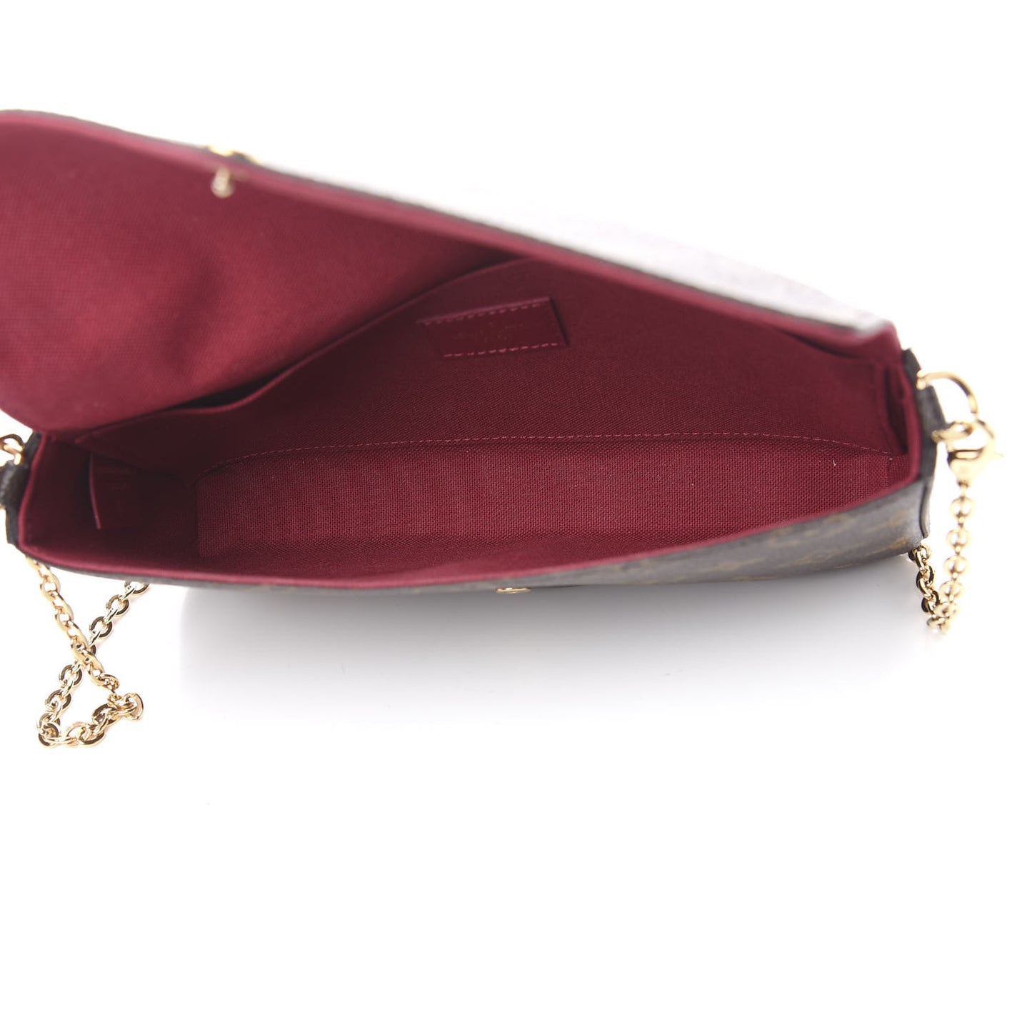 Monogram Pochette Felicie Chain Wallet Fuchsia