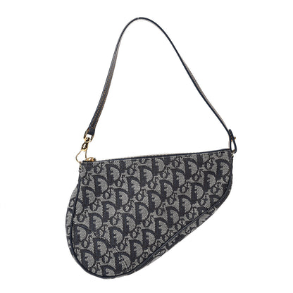 Christian Dior Monogram Mini Saddle Pochette Navy 1 of 11