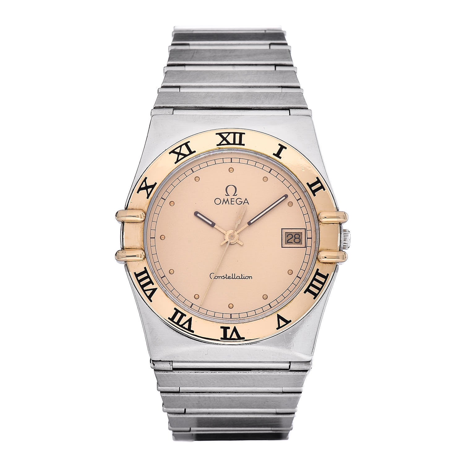 Omega Stainless Steel 18K Yellow Gold 33mm Constellation Quartz Watch Champagne 396.1075 1 of 9
