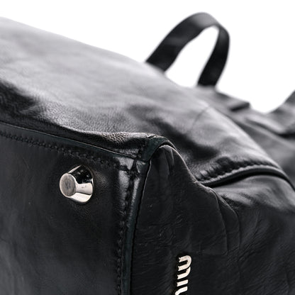 Miu Miu Vitello Lux Satchel Black 10 of 21