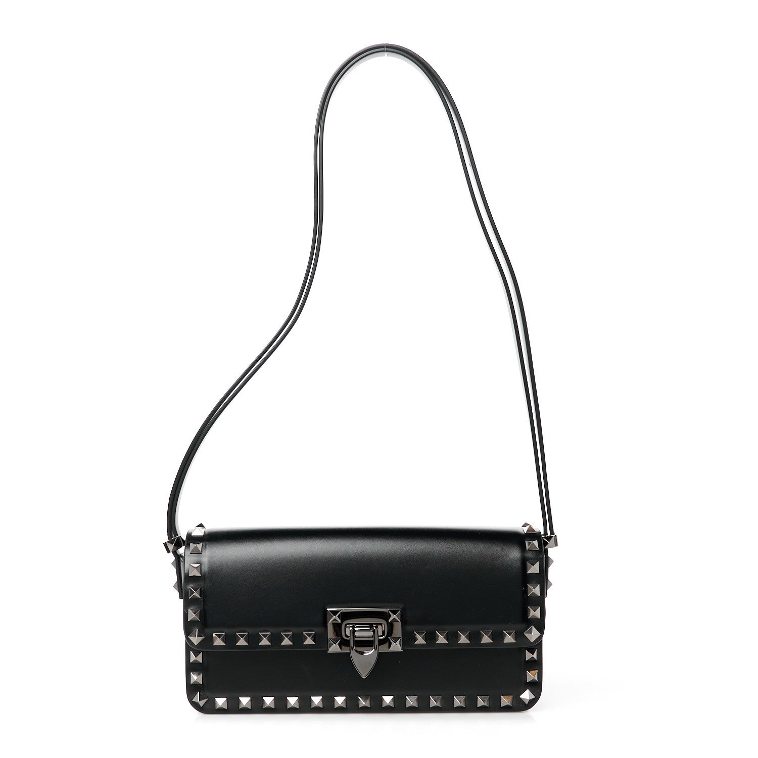 Valentino Garavani Smooth Calfskin E/W Rockstud23 Shoulder Bag Black 1 of 10