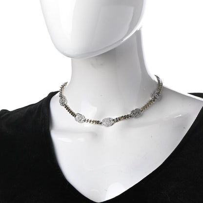 Chanel Crystal Chain CC Choker Gold Silver 2 of 7