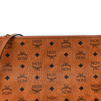 MCM Visetos Medium Crossbody Pouch Cognac 9 of 17