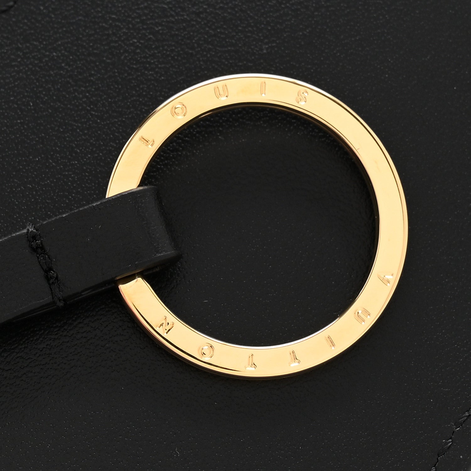 Louis Vuitton Calfskin LV Script Cloche Cles Bag Charm Black 3 of 4