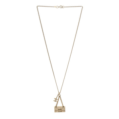 Chanel Metal Flap Bag Necklace Gold 3 of 4