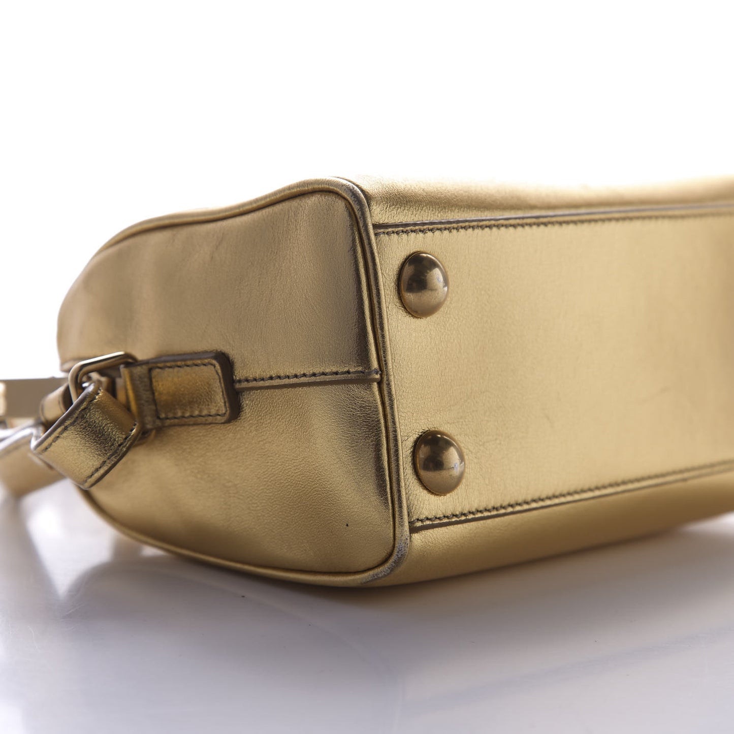 Metallic Lambskin Classic Toy Duffle Gold