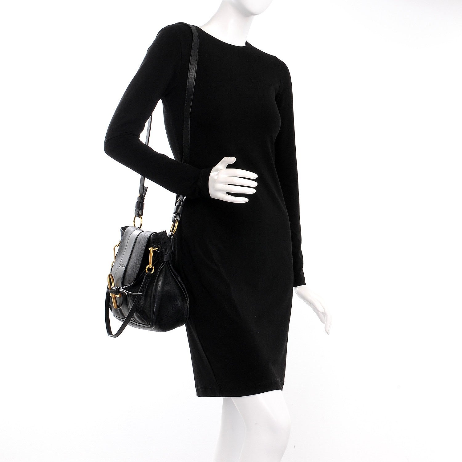 Chloe Grained Lambskin Calfskin Medium Lexa Shoulder Bag Black 2 of 10