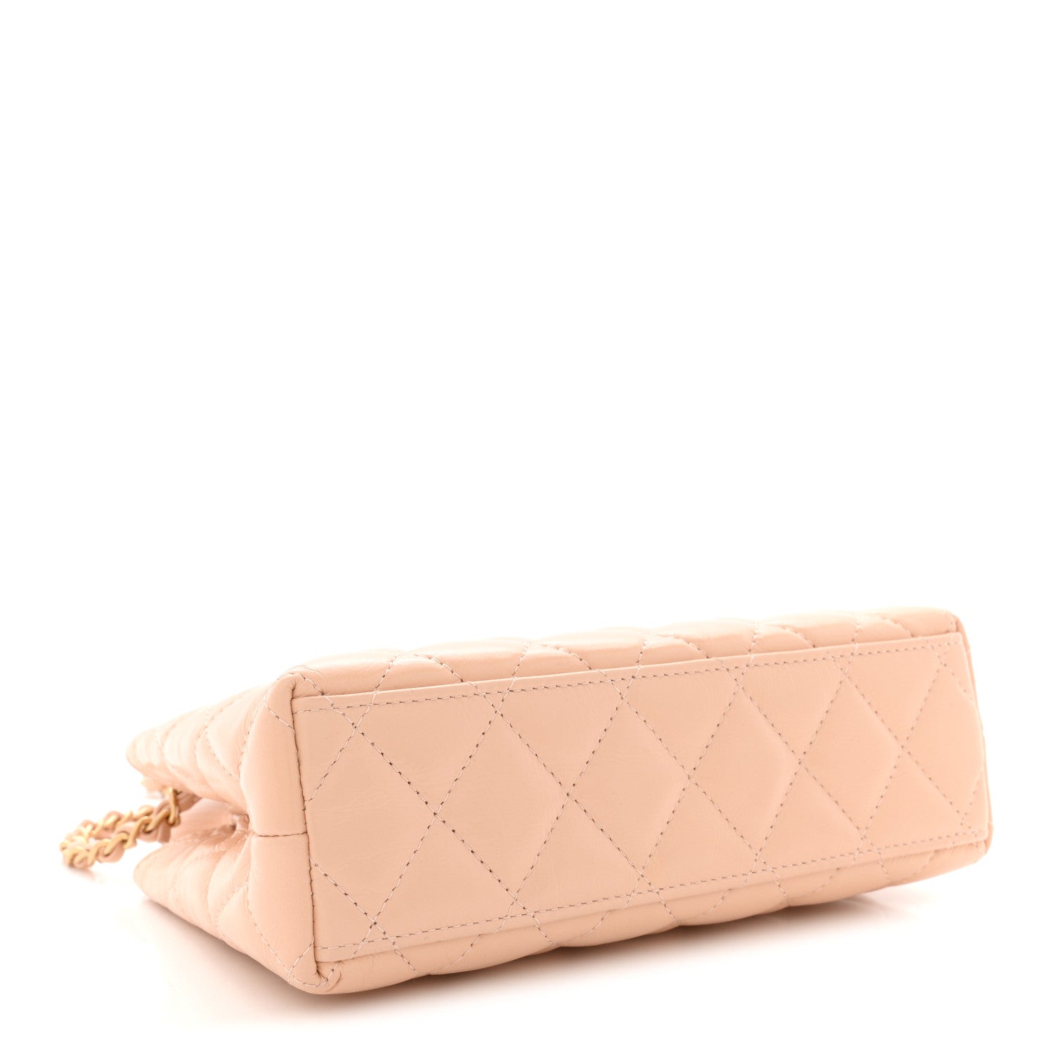 Chanel Shiny Aged Calfskin Quilted Nano Kelly Shopper Beige Beige 4 of 10