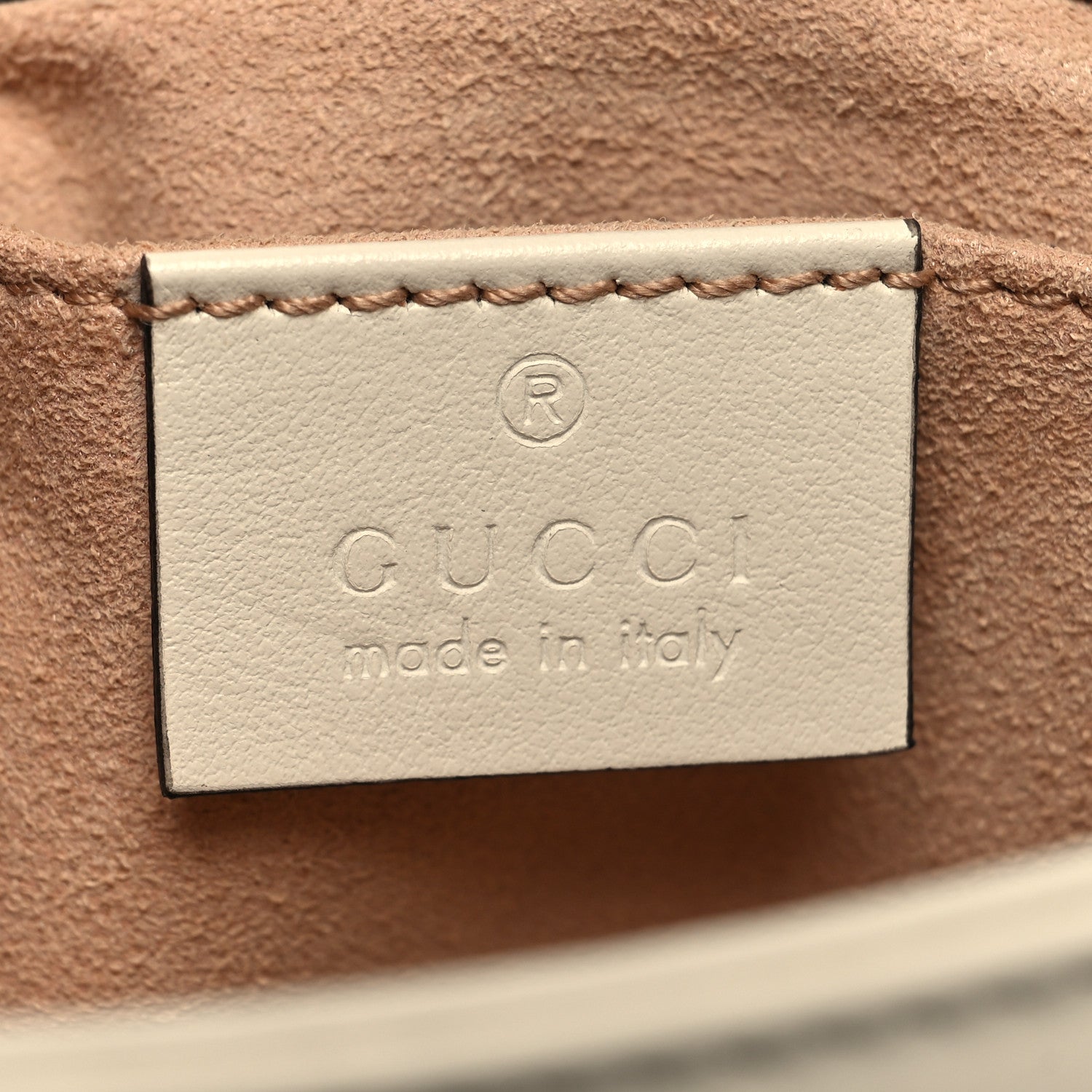 Gucci Calfskin Matelasse Mini GG Marmont Shoulder Bag White 6 of 10