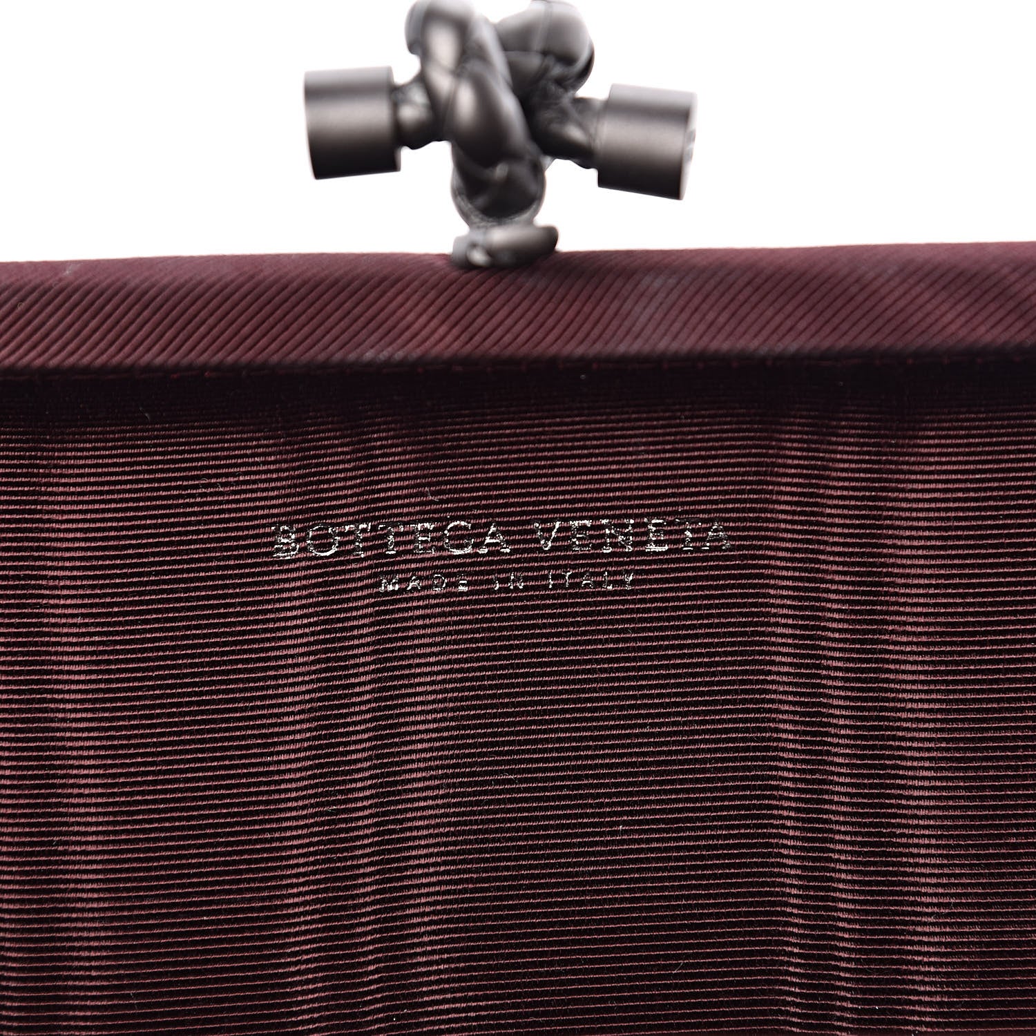 Bottega Veneta Silk Faille Intrecciato Knot Clutch Burgundy 6 of 7