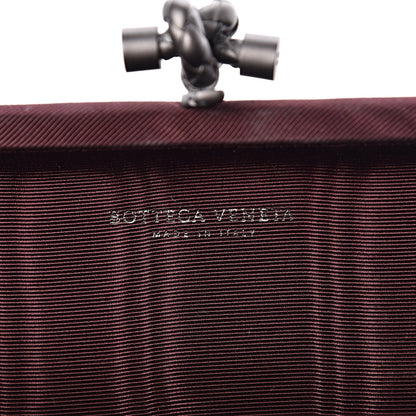 Bottega Veneta Silk Faille Intrecciato Knot Clutch Burgundy 6 of 7