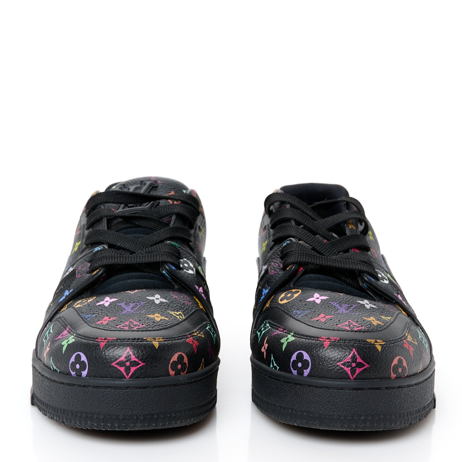 Louis Vuitton LV X TM Calfskin Monogram Multicolor Womens LV Trainer Sneakers 40 Black 3 of 10