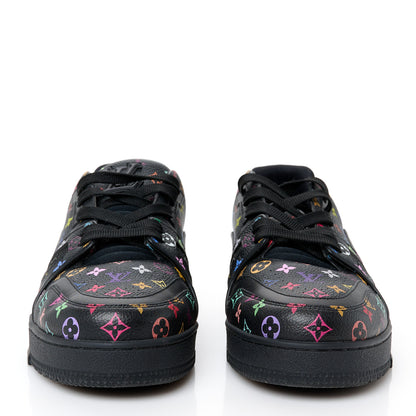 Louis Vuitton LV X TM Calfskin Monogram Multicolor Womens LV Trainer Sneakers 40 Black 3 of 10