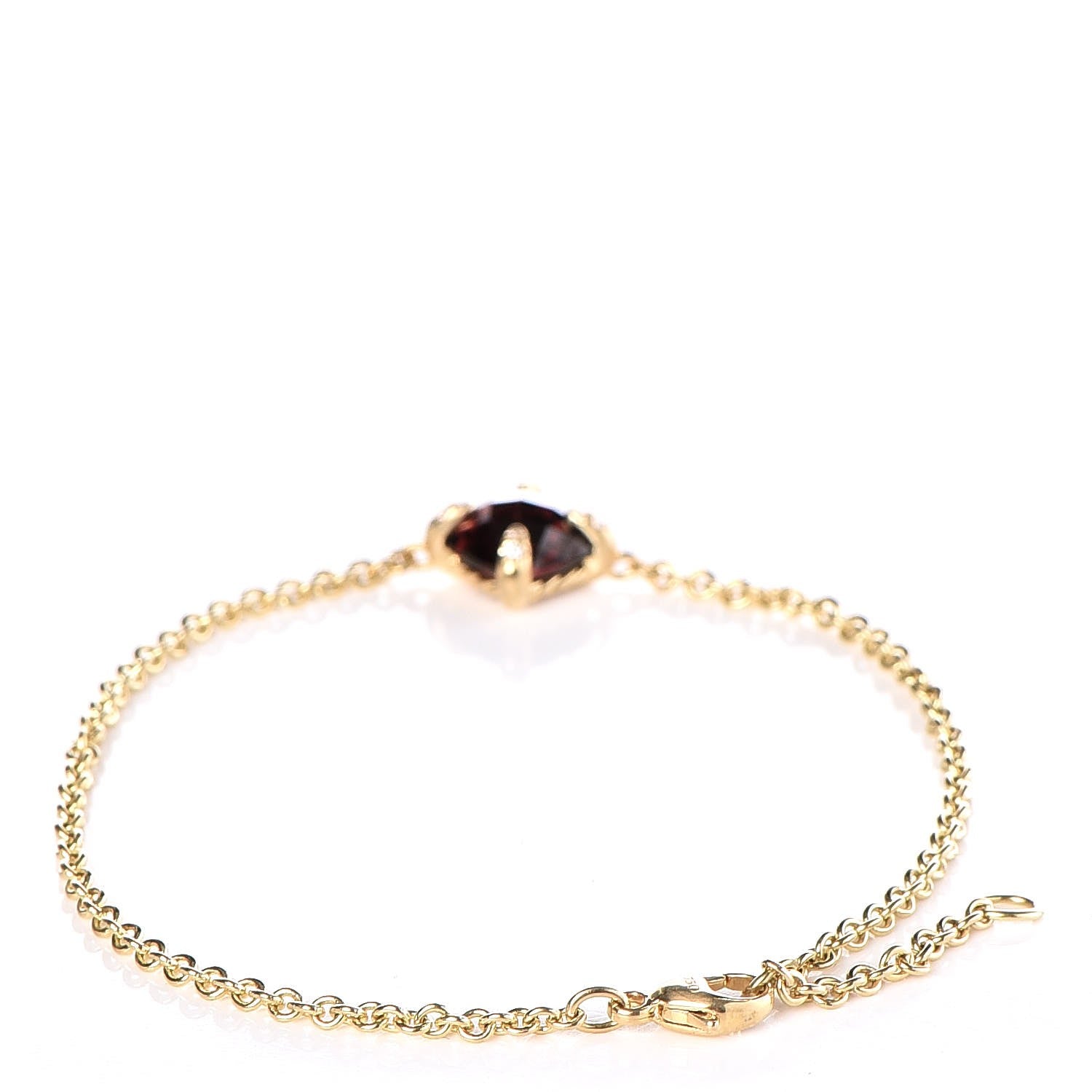 David Yurman 18K Yellow Gold Diamond Garnet Chatelaine Bracelet 3 of 11