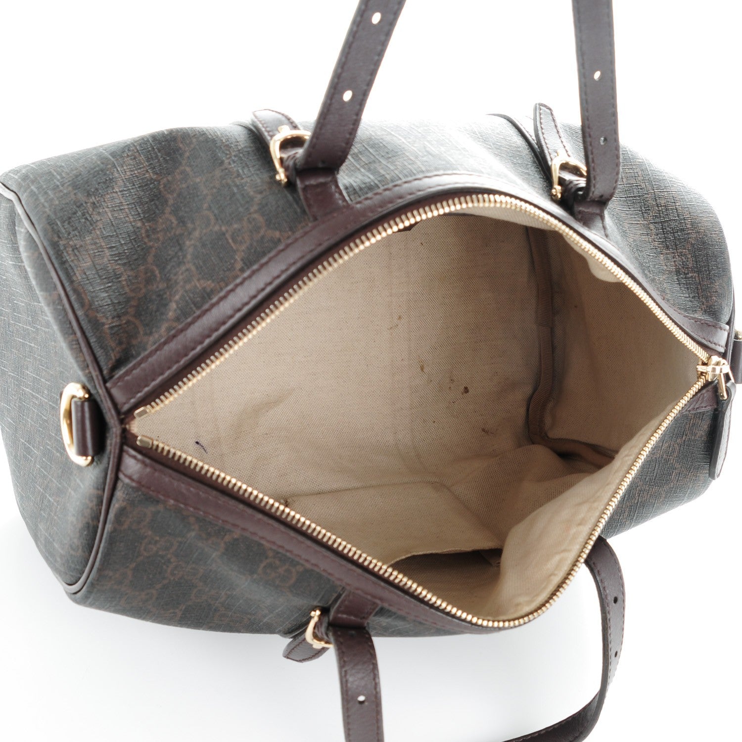 Gucci GG Supreme Monogram Medium Nice Boston Dark Brown 5 of 12
