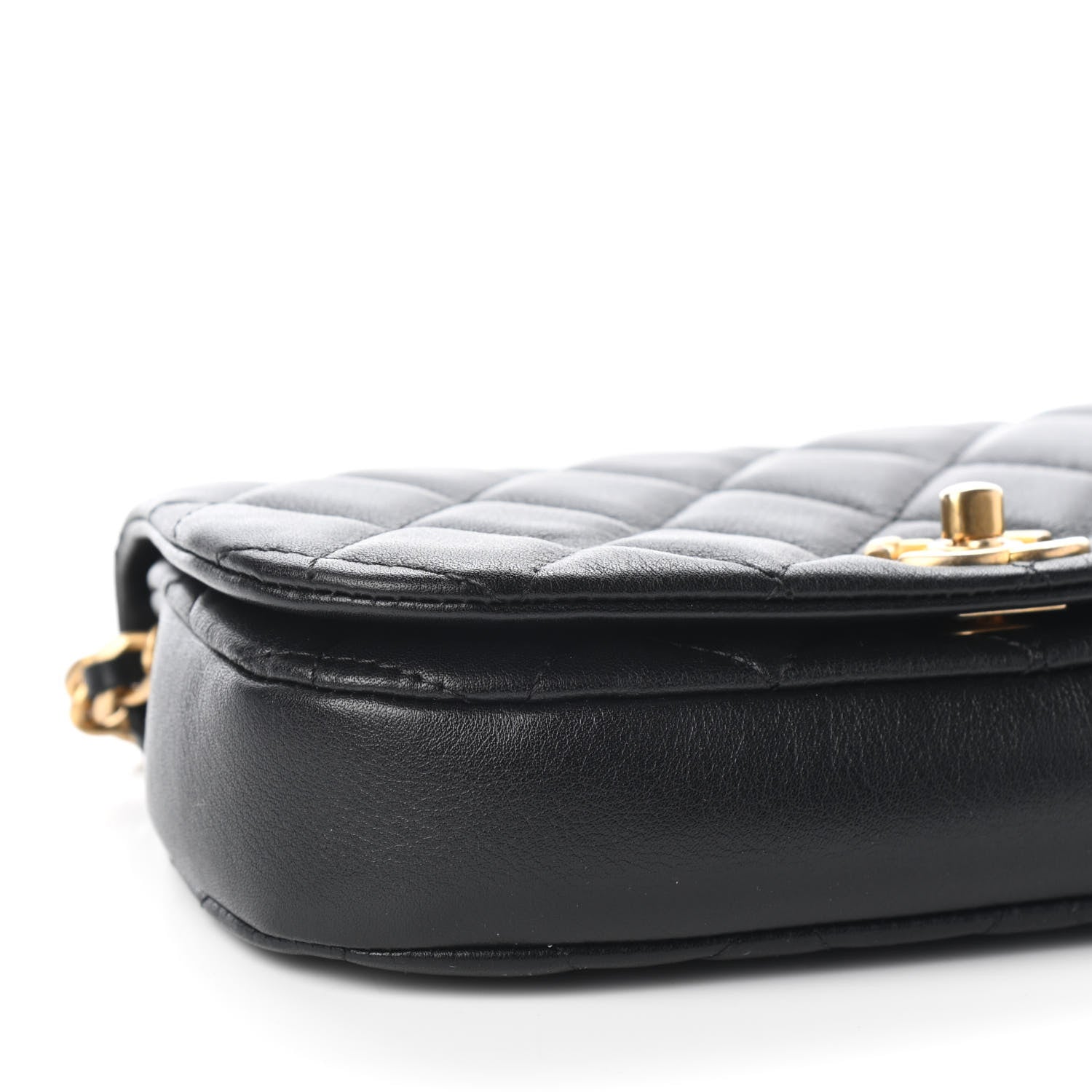 Chanel Calfskin Quilted Coco Mail Clutch With Chain Black 9 of 10