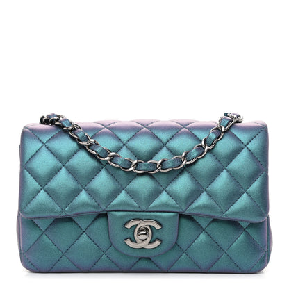 Chanel Iridescent Lambskin Quilted Mini Rectangular Flap Turquoise 1 of 11