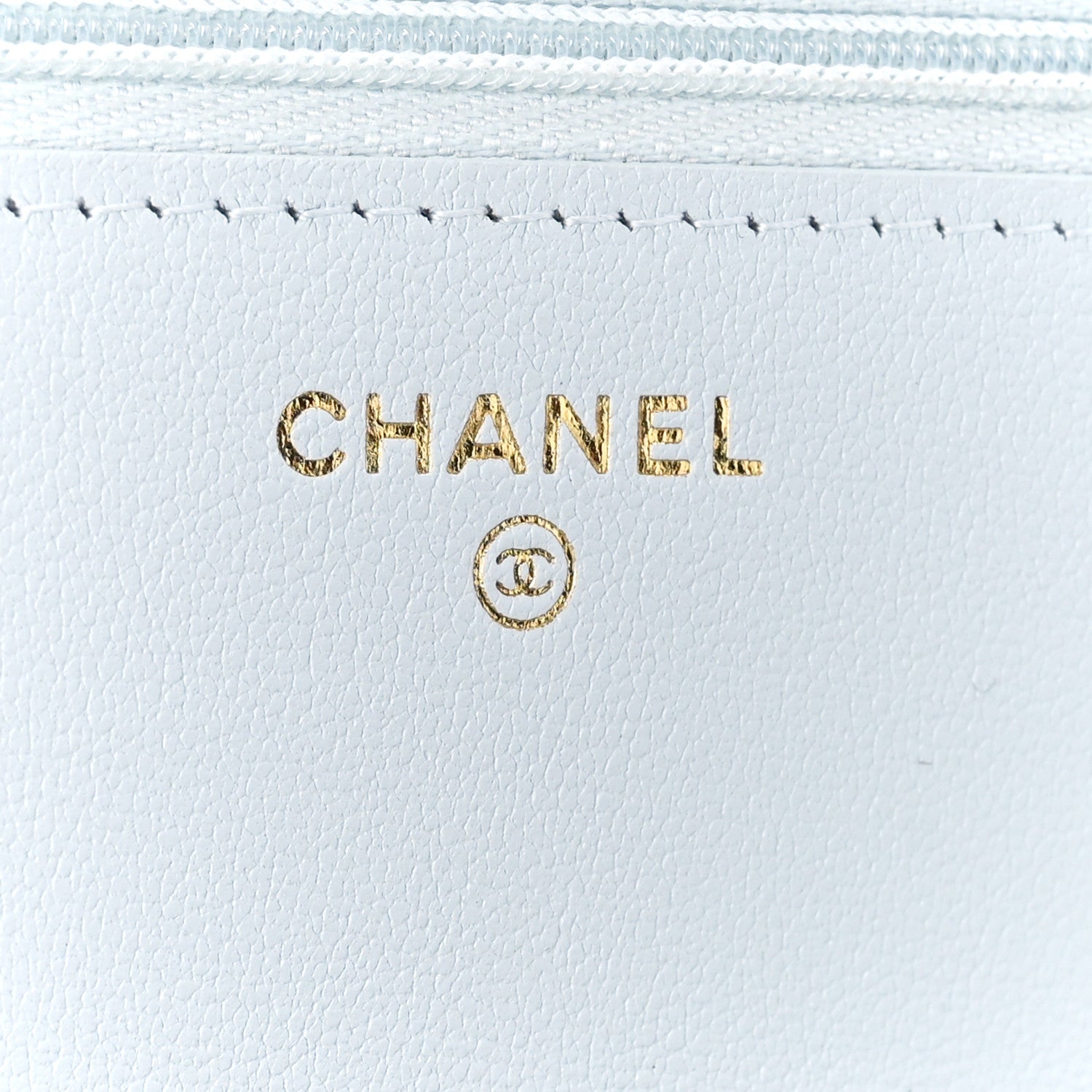 Chanel Caviar Quilted Sweetheart Wallet On Chain WOC Light Blue 6 of 12