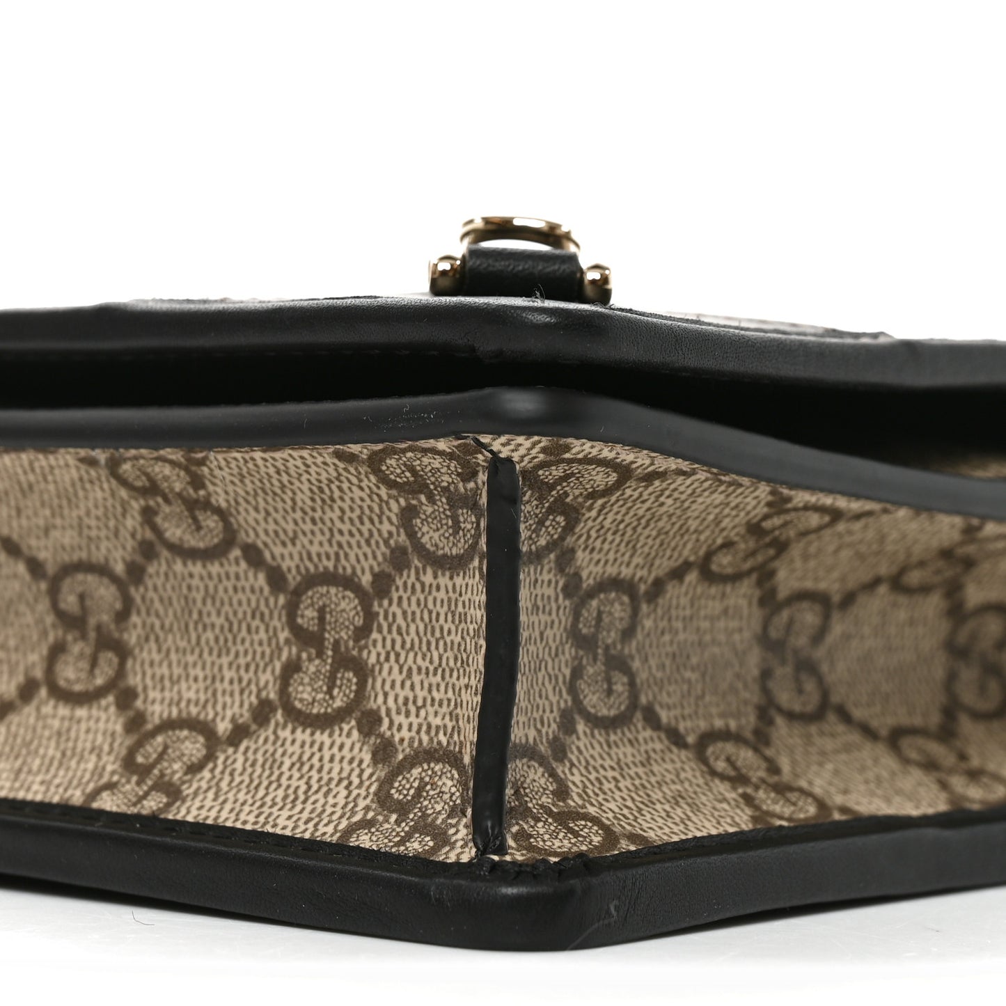 GG Emblem Monogram Wallet With Strap Beige Ebony Black