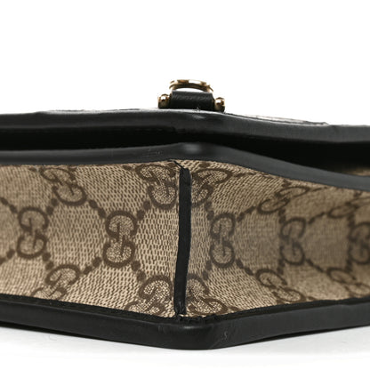 Gucci GG Emblem Monogram Wallet With Strap Beige Ebony Black 9 of 10