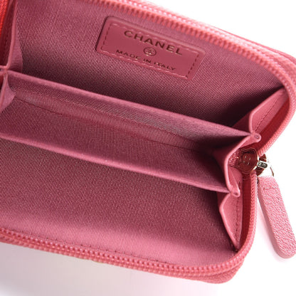 Chanel Caviar Chevron Zip Around Boy Coin Purse Wallet Dark Pink 5 of 8