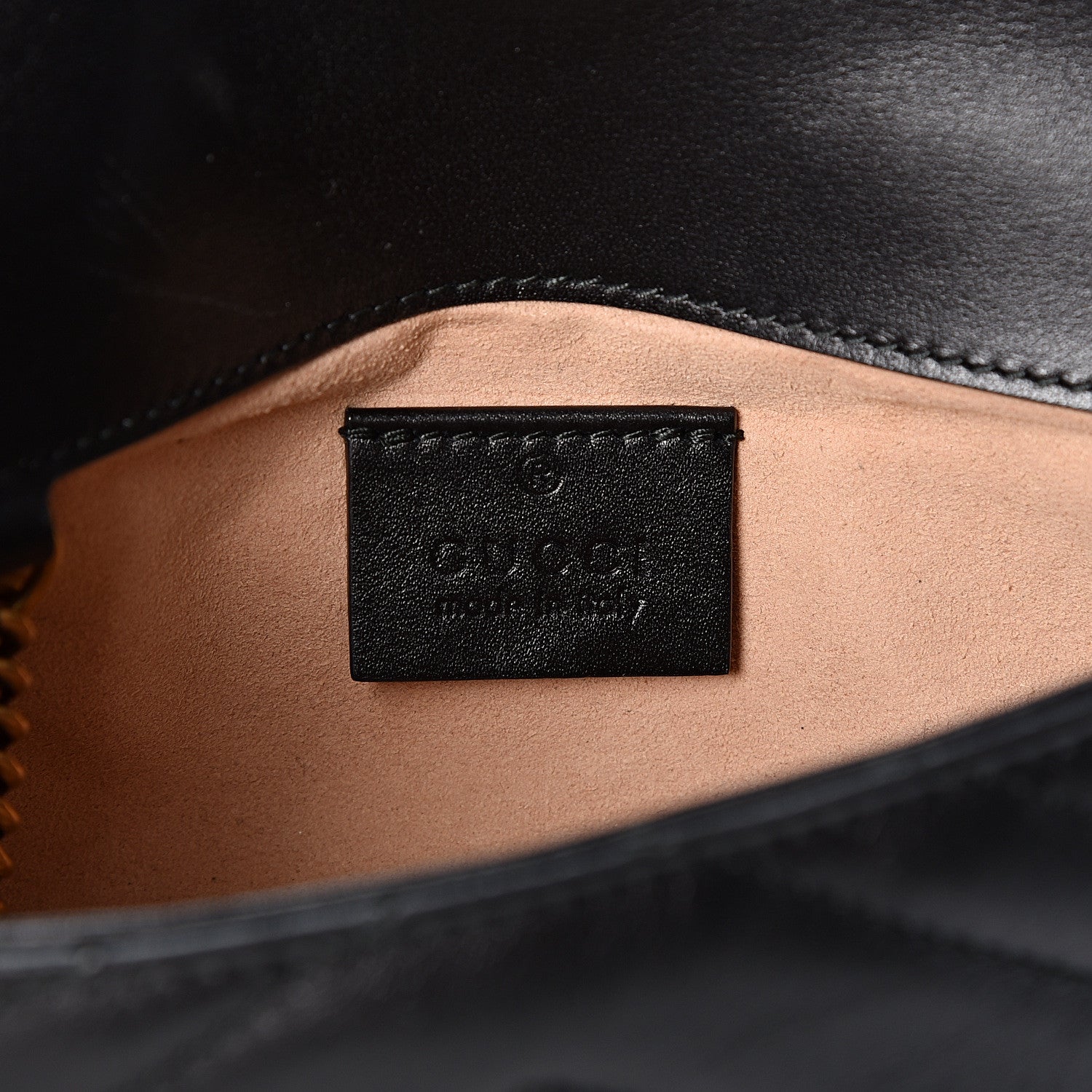 Gucci Calfskin Matelasse Super Mini GG Marmont Shoulder Bag Black 5 of 10