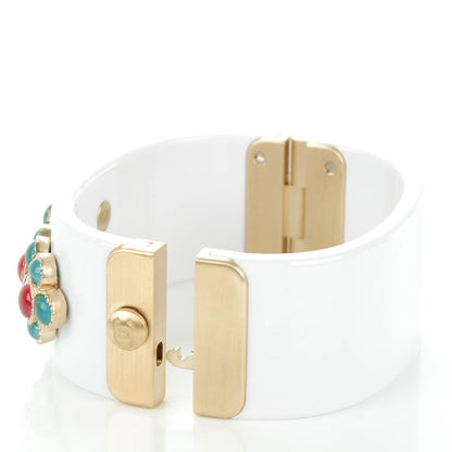 Chanel Resin Gripoix CC Bracelet White 4 of 6