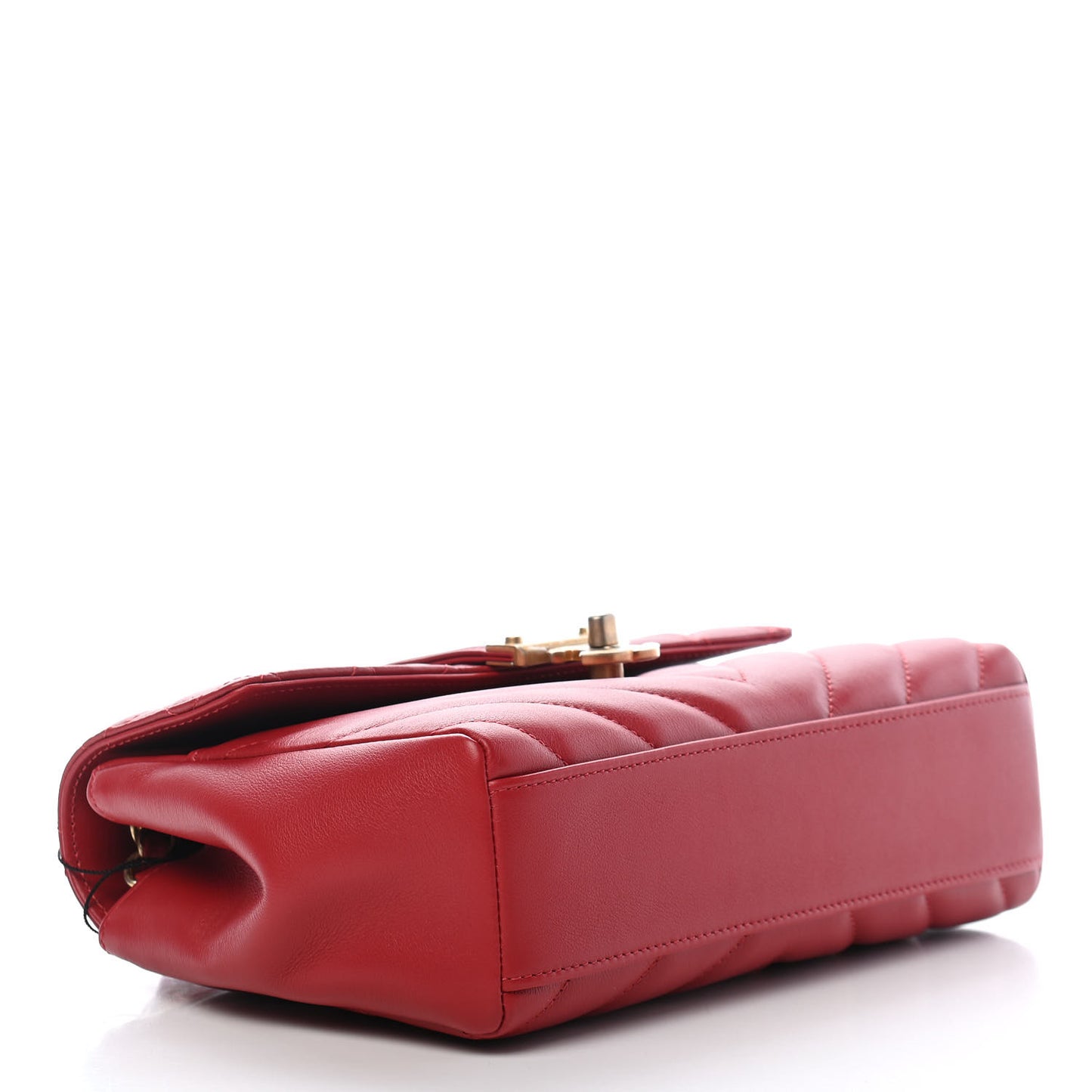 Calfskin Quilted Chevron In The City Bag Red